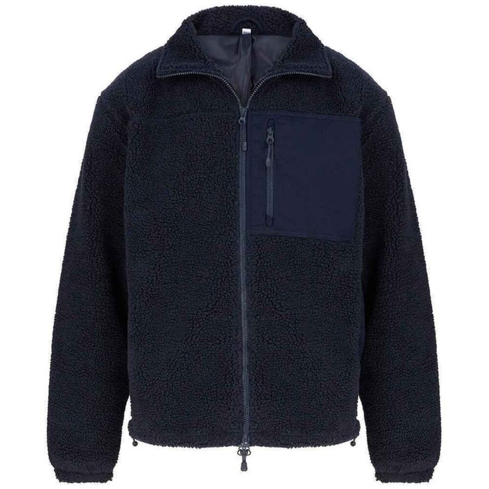 Front Row Unisex Adult Sherpa Recycled Fleece Jacket / Navy